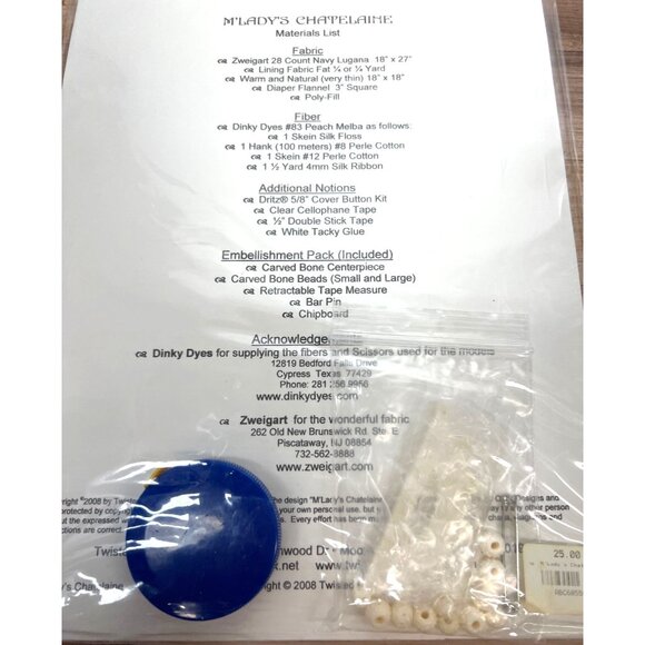 MLadys Chatelaine Cross Stitch Chart With Beads - Picture 4 of 5